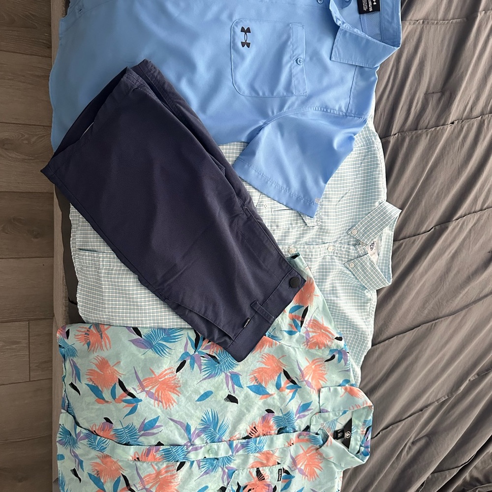 Youth bottom down shirts and shorts